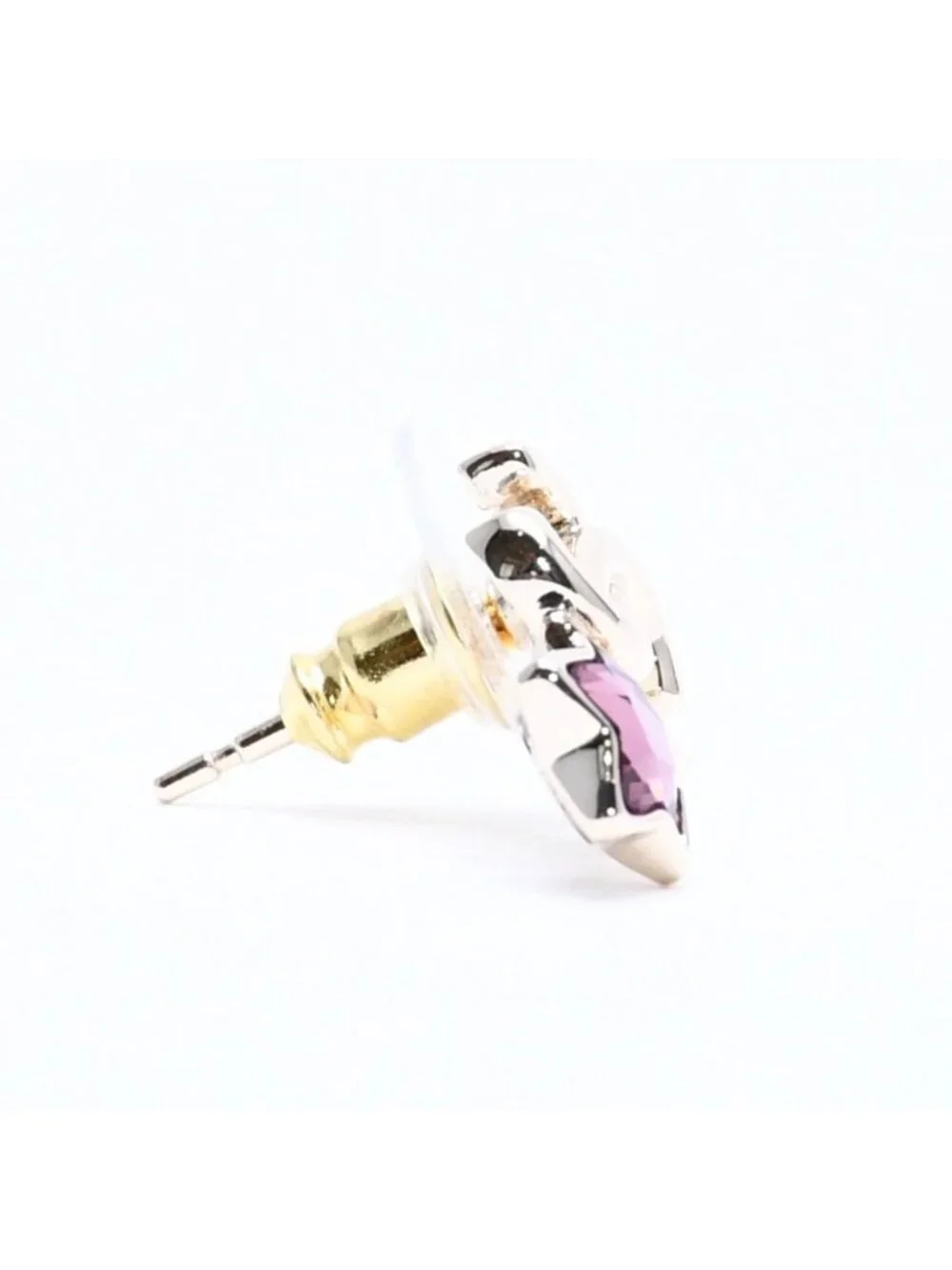 Chanel Earrings CC Logo Star Color Stone Light Gold